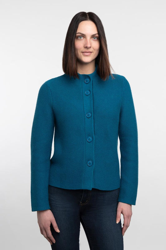 Buttoned Mock Cardigan - KINROSS CASHMERE - Banebrook Collections