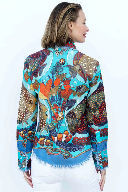 Cape Cod Tunic, Aquarium Print - DIZZY LIZZIE - Banebrook Collections