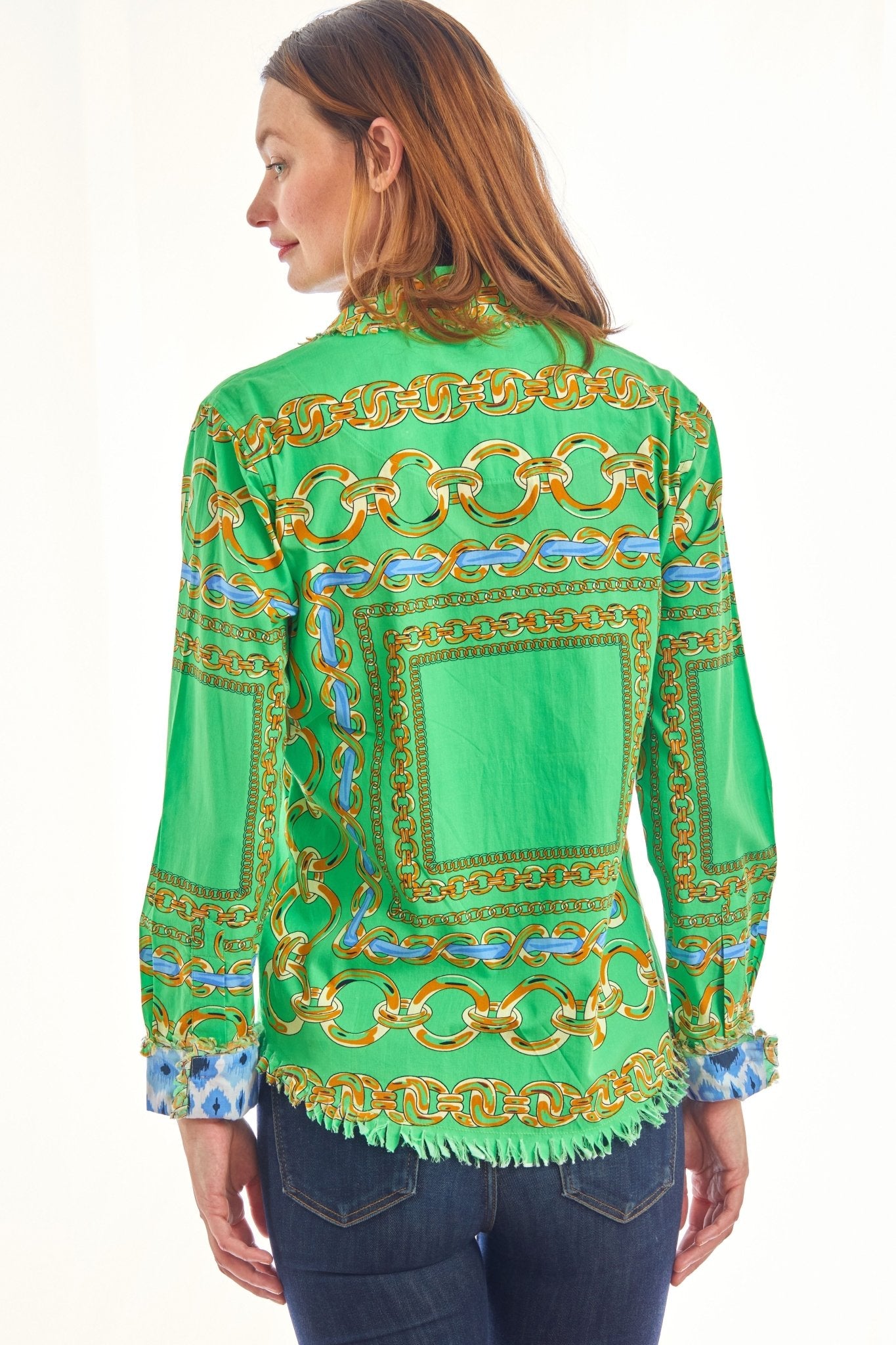 Cape Cod Tunic Green Blue Links - DIZZY LIZZIE - Banebrook Collections