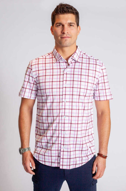 Carnaby Plaid Short Sleeve Tech Shirt - BUKI - Banebrook Collections