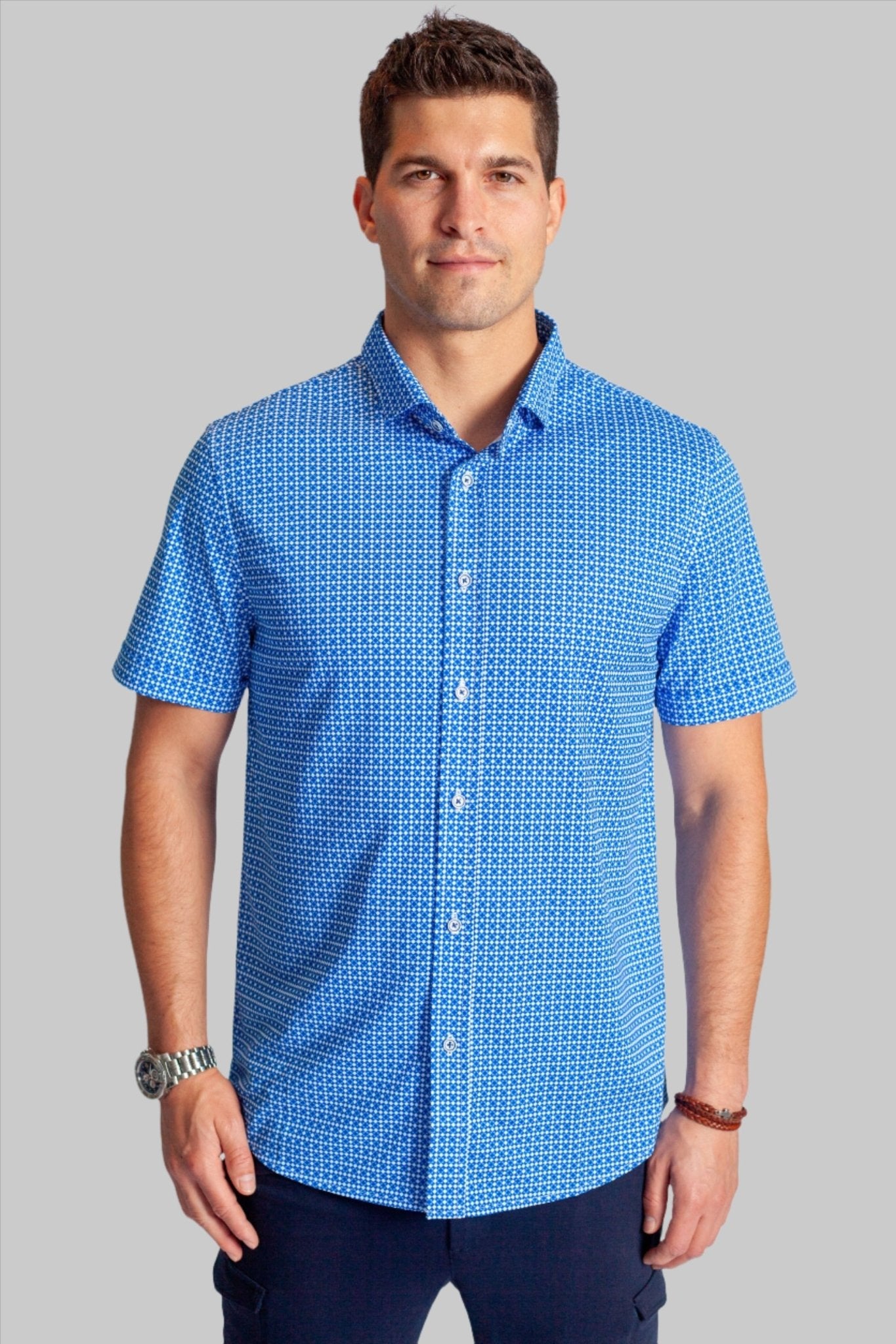 Castille Check Short Sleeve Tech Shirt - BUKI - Banebrook Collections