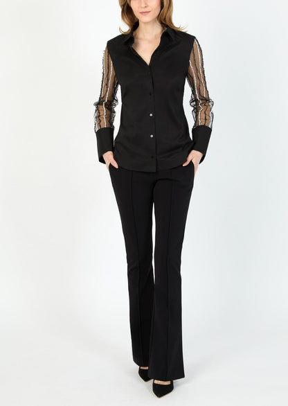 Ceramica Poplin With Applique Tulle Shirt - HILTON HOLLIS - Banebrook Collections