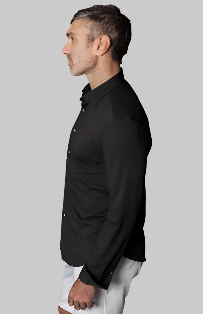 Single Shot Shirt-Long Sleeve Shirts, black, side-Buki