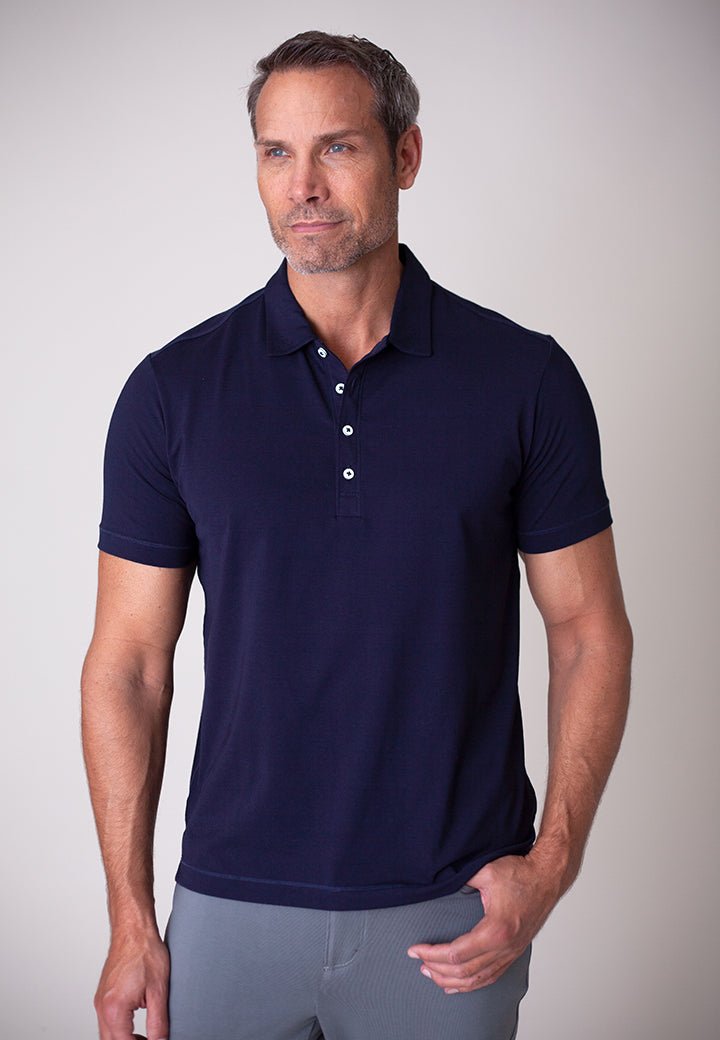 Coolest Polo Tech Shirt Navy - BUKI - Banebrook Collections