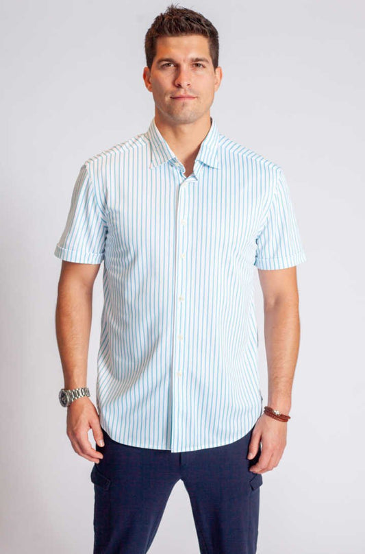 Corsica Stripe Short Sleeve Tech Shirt - BUKI - Banebrook Collections