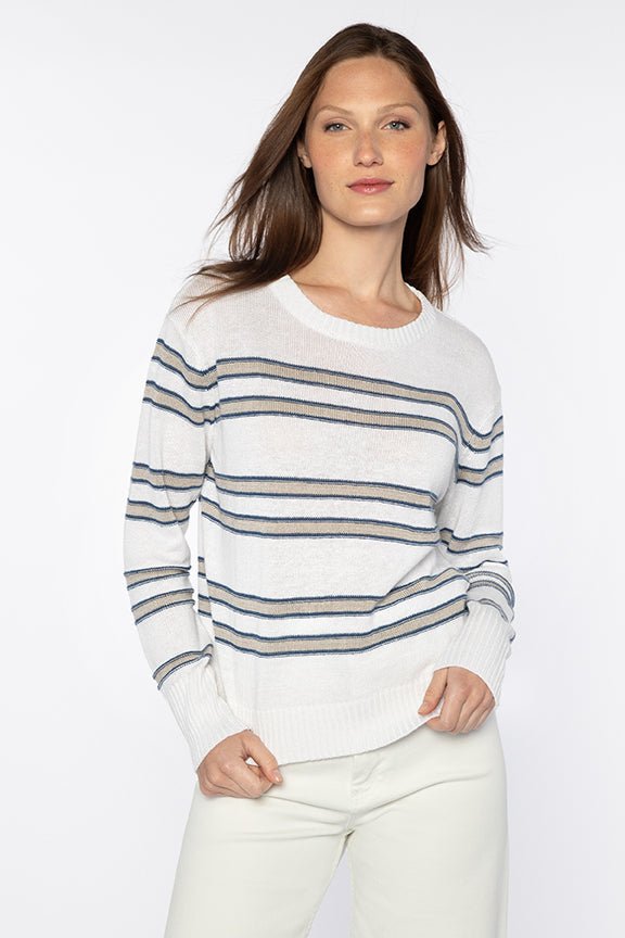 Crop Stripe Crew - KINROSS CASHMERE - Banebrook Collections