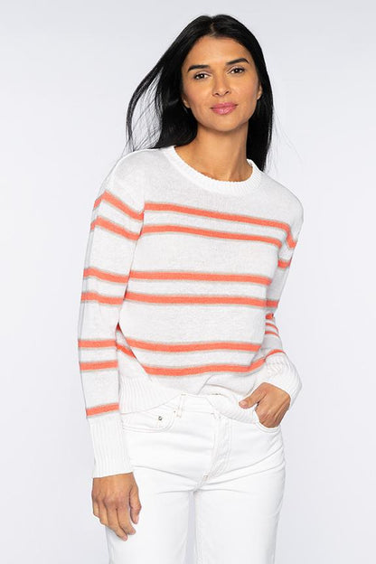 Crop Stripe Crew - KINROSS CASHMERE - Banebrook Collections