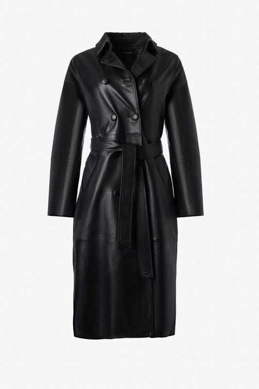 Double Breasted Leather Trench - IRIS SETLAKWE - Banebrook Collections