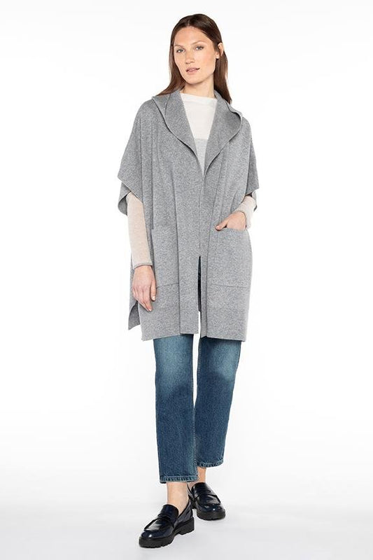 Doubleknit Hooded Slvless Cardi - KINROSS CASHMERE - Banebrook Collections