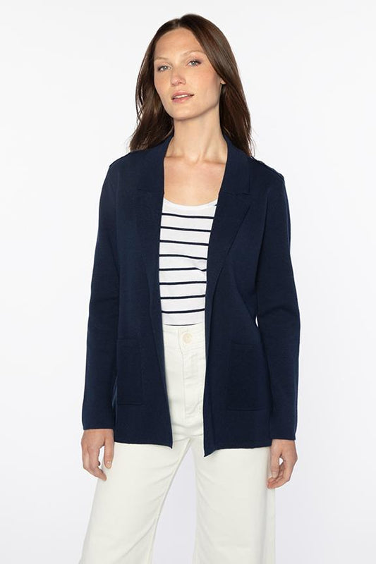 Easy Notch Collar Cardigan - KINROSS CASHMERE - Banebrook Collections