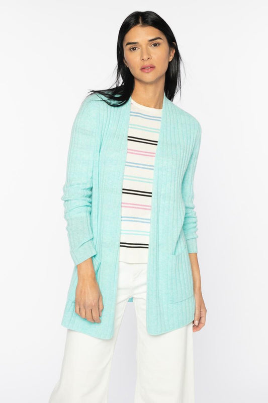 Easy Rib Cardigan - KINROSS CASHMERE - Banebrook Collections