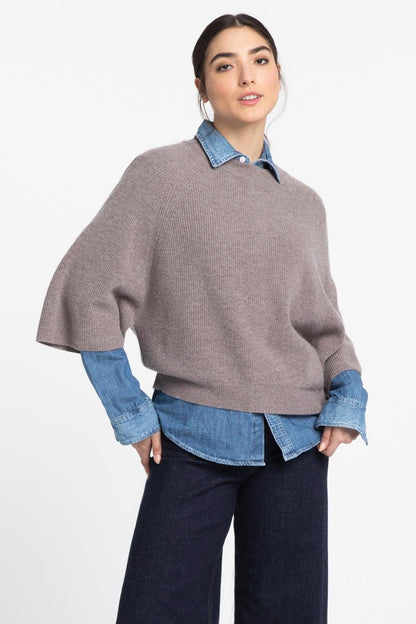 Easy Rib Raglan Pullover - KINROSS CASHMERE - Banebrook Collections