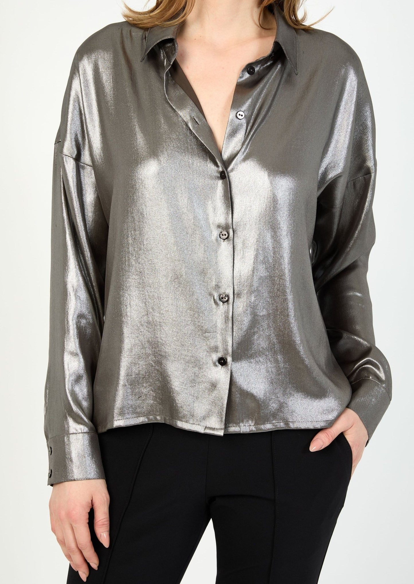 Foiled Satin Shirt - HILTON HOLLIS - Banebrook Collections