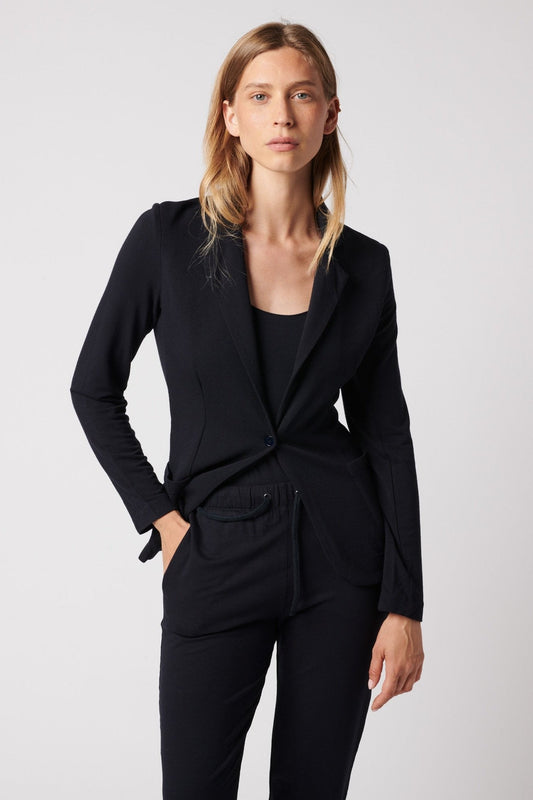 French Terry Brushed Fleece One - Button Blazer - MAJESTIC FILATURES - Banebrook Collections