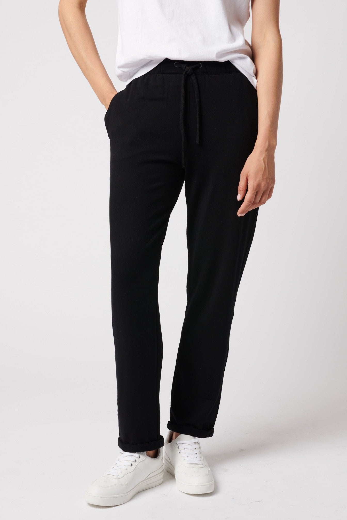 French Terry Drawstring Pant With Cuff - MAJESTIC FILATURES - Banebrook Collections