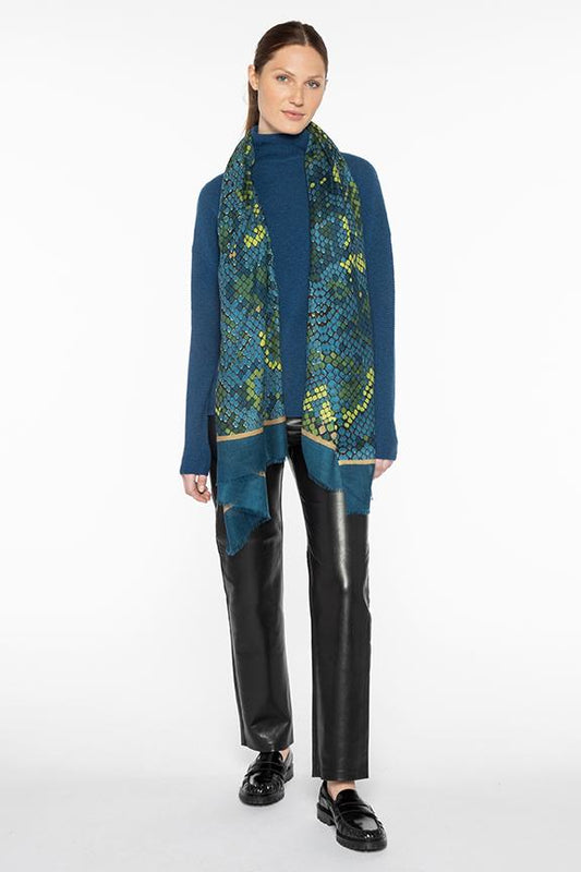 Geo Skin Print Scarf - KINROSS CASHMERE - Banebrook Collections