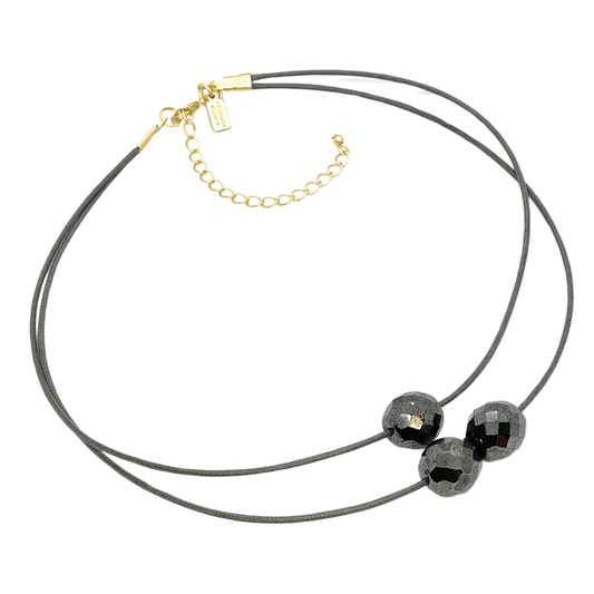 Grey Metallic Bead Necklace - DEBORAH GRIVAS - Banebrook Collections