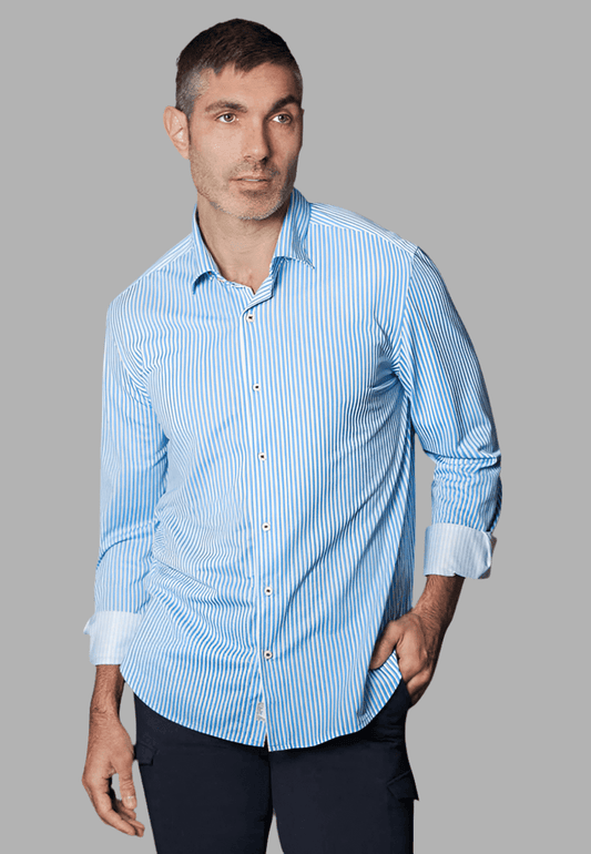 Hansen Stripe Long Sleeve Tech Shirt - BUKI - Banebrook Collections