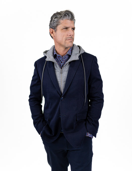 Hudson Navy Hoodie Blazer