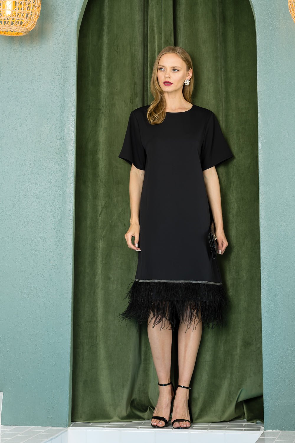 Jan Feathered Dress - JOH APPAREL - Banebrook Collections