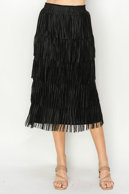 Jayleen Fringe Skirt - JOH APPAREL - Banebrook Collections