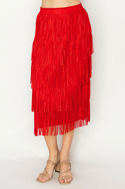 Jayleen Fringe Skirt - JOH APPAREL - Banebrook Collections