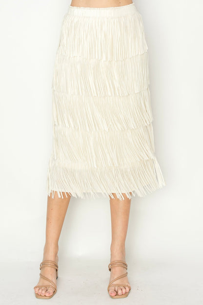 Jayleen Fringe Skirt - JOH APPAREL - Banebrook Collections