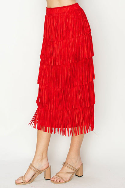 Jayleen Fringe Skirt - JOH APPAREL - Banebrook Collections