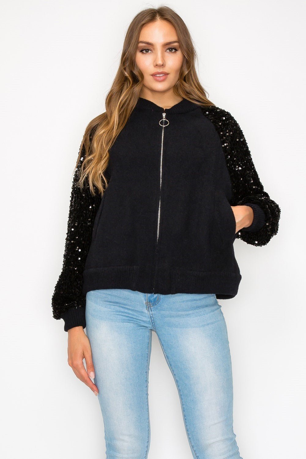 Jeanette Knitted Jacket with Sequin - JOH APPAREL - Banebrook Collections