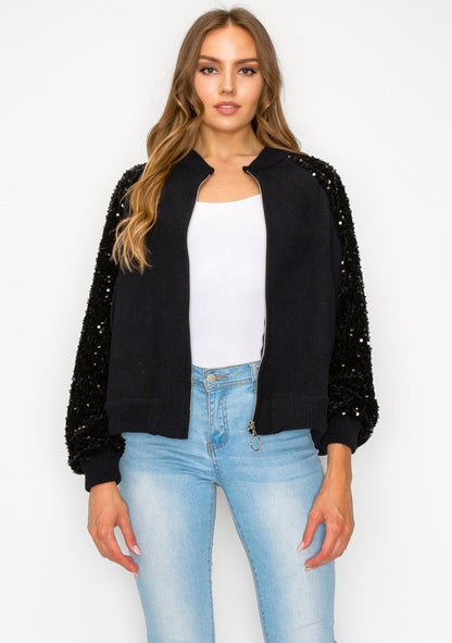 Jeanette Knitted Jacket with Sequin - JOH APPAREL - Banebrook Collections