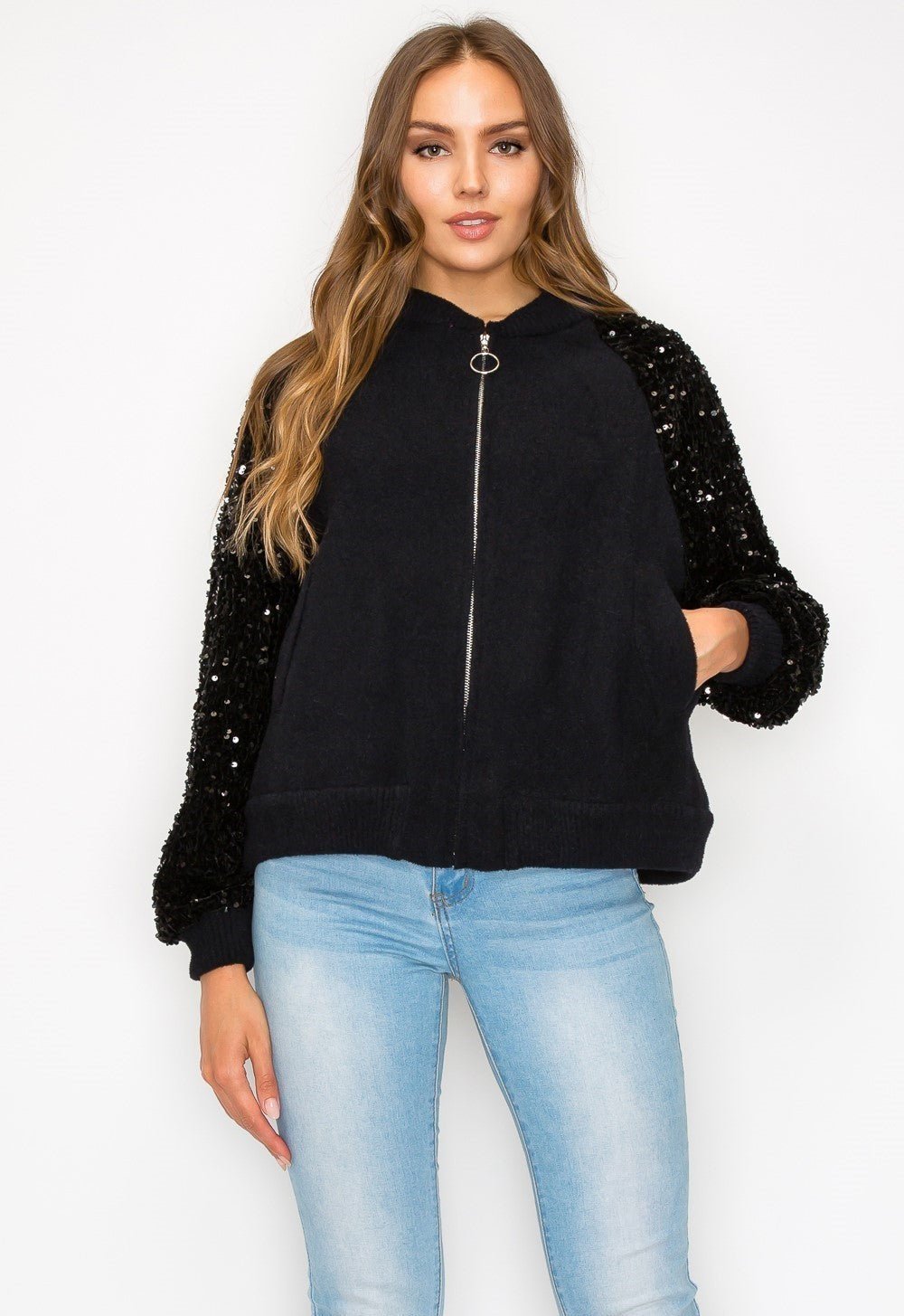 Jeanette Knitted Jacket with Sequin - JOH APPAREL - Banebrook Collections