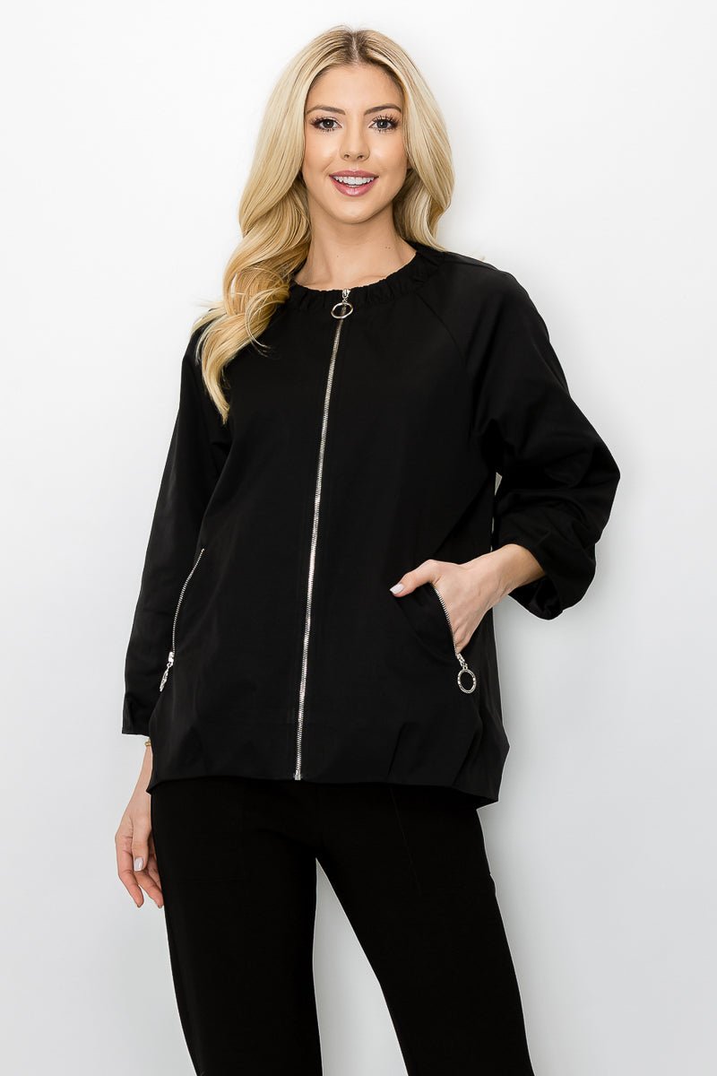 Jerrica Woven Full Zip Jacket - JOH APPAREL - Banebrook Collections