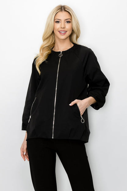 Jerrica Woven Full Zip Jacket - JOH APPAREL - Banebrook Collections