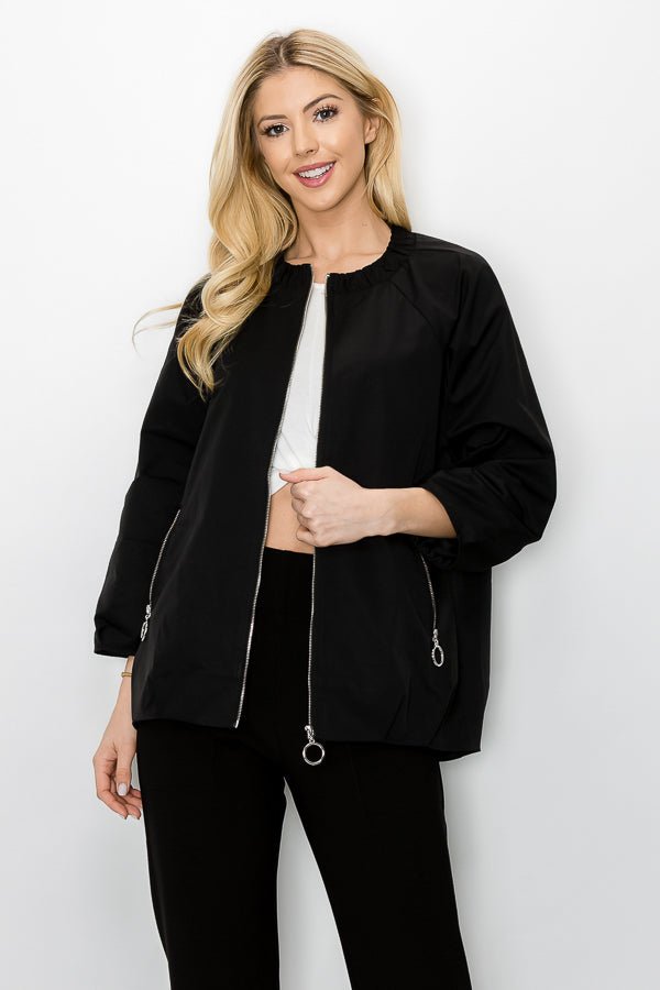 Jerrica Woven Full Zip Jacket - JOH APPAREL - Banebrook Collections