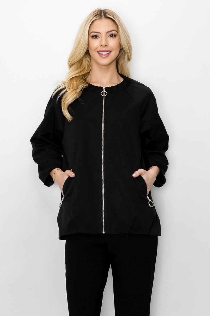 Jerrica Woven Full Zip Jacket - JOH APPAREL - Banebrook Collections