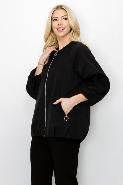 Jerrica Woven Full Zip Jacket - JOH APPAREL - Banebrook Collections