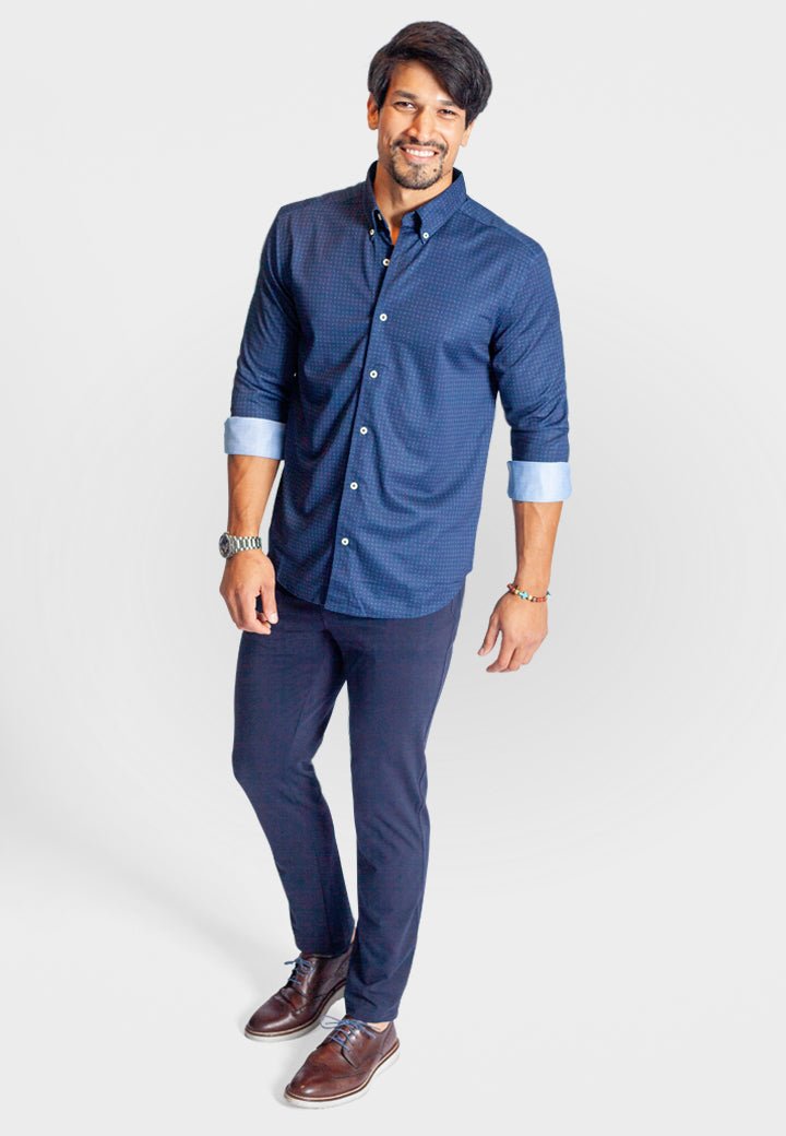 Kensington Long Sleeve Button Down Tech Shirt - BUKI - Banebrook Collections