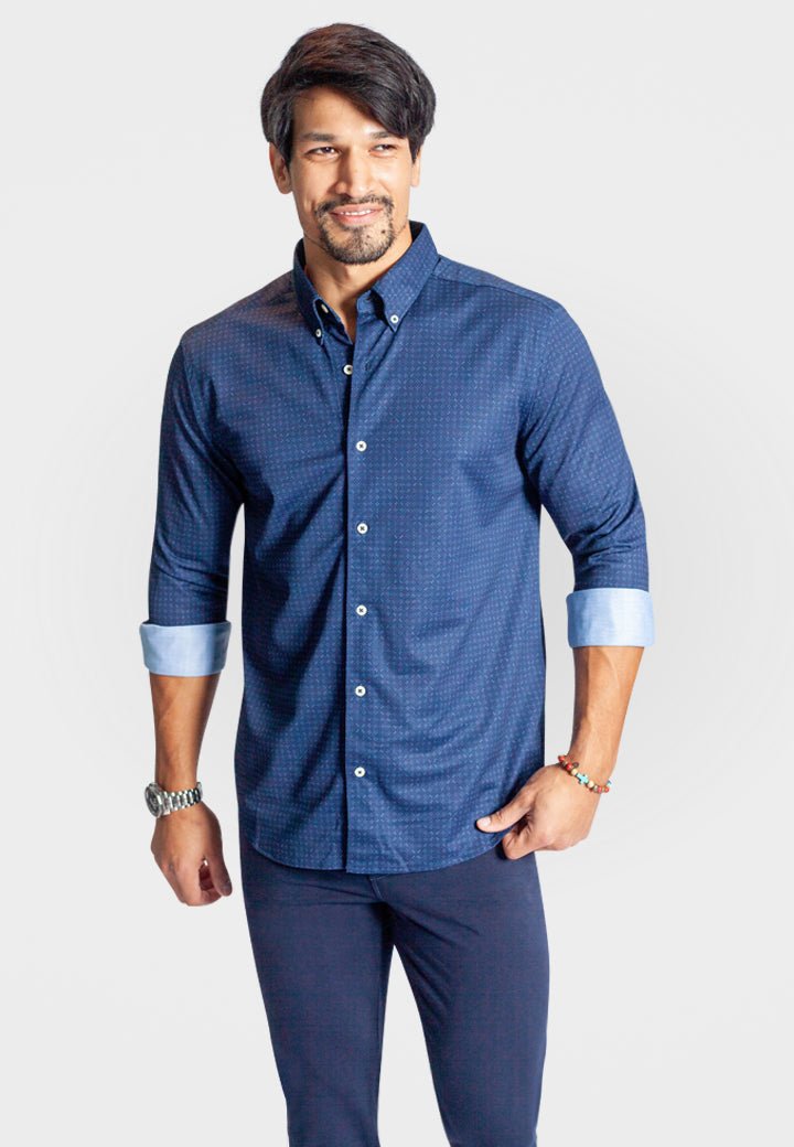 Kensington Long Sleeve Button Down Tech Shirt - BUKI - Banebrook Collections