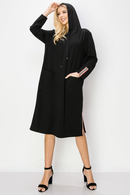 Kylia Crepe Knit Dress With Hoodie - JOH APPAREL - Banebrook Collections