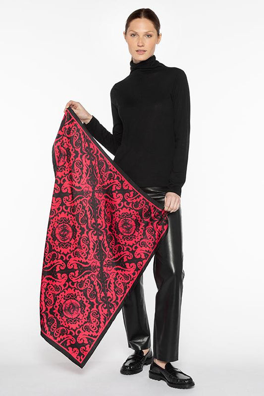 Lace Paisley Print Scarf - KINROSS CASHMERE - Banebrook Collections