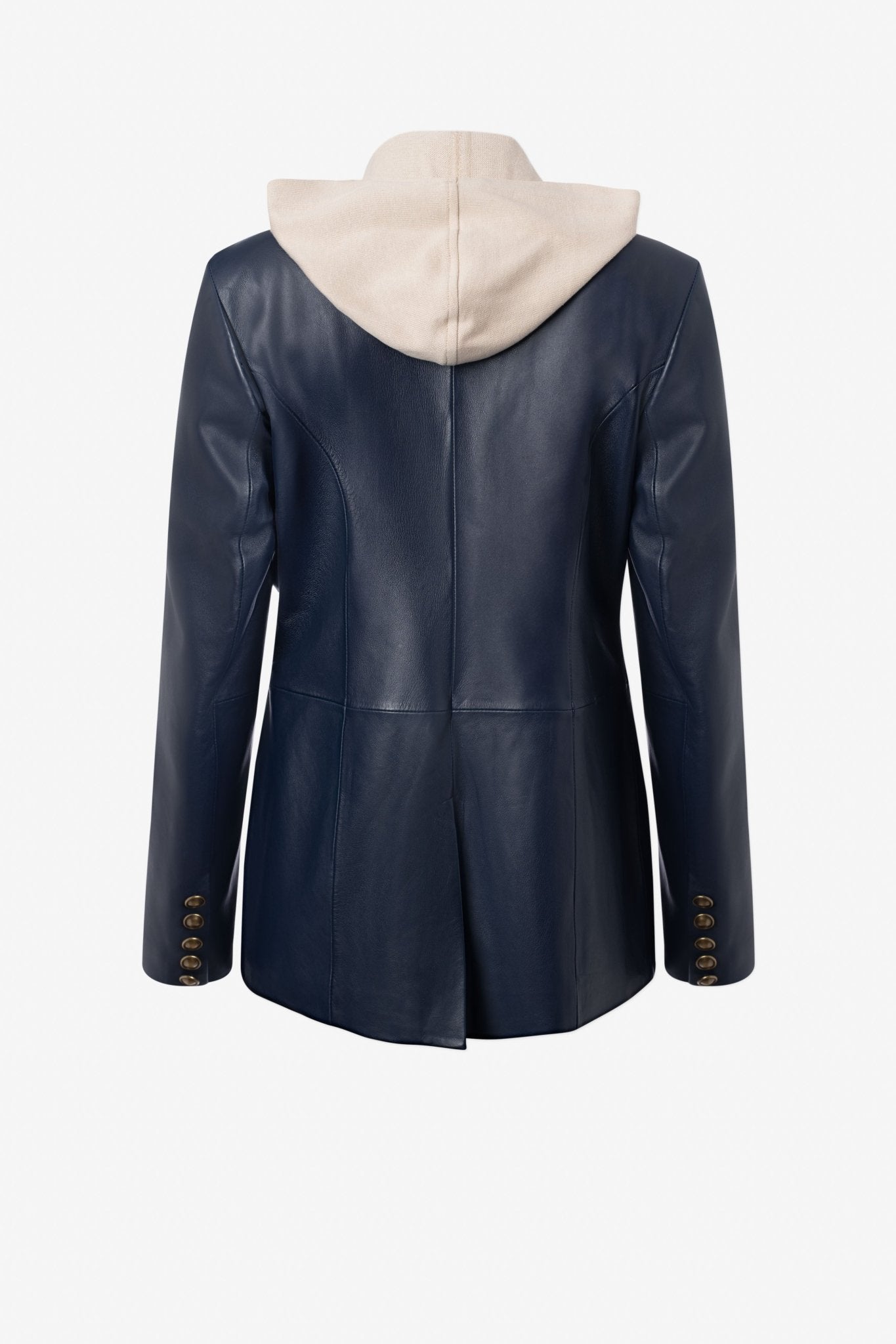 Leather Single Button Jacket With Hoodie - IRIS SETLAKWE - Banebrook Collections