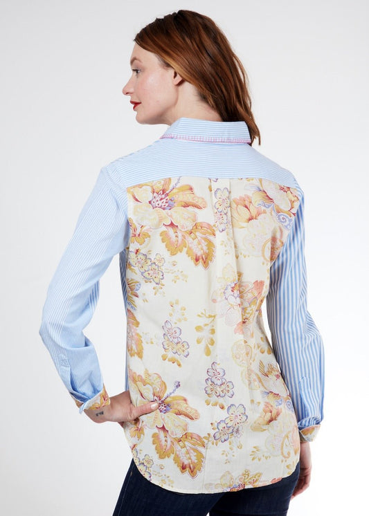 Madison Shirt W Antique Floral Print On The Back - DIZZY LIZZIE - Banebrook Collections