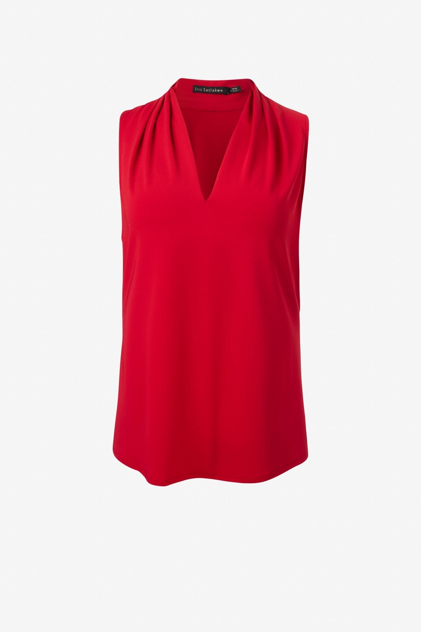 Matte Jersey Sleeveless Pleated V - Neck Top - IRIS SETLAKWE - Banebrook Collections