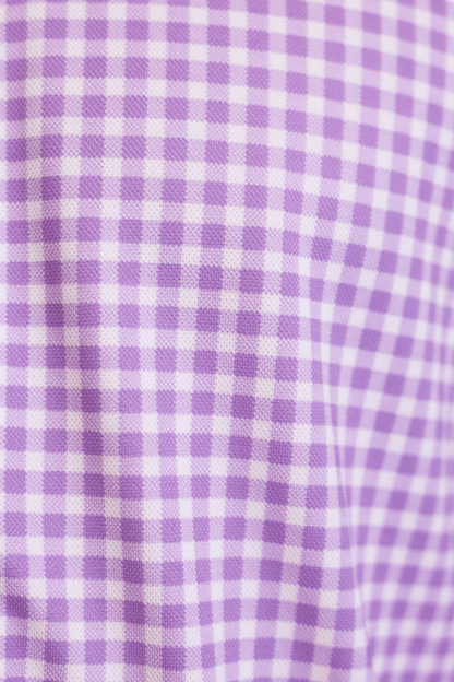 Mauro Long Sleeve Check Tech Shirt - Lavender - BUKI - Banebrook Collections