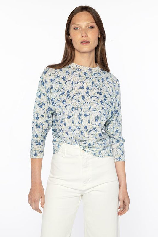 Mini Floral Crop Sweatshirt - KINROSS CASHMERE - Banebrook Collections