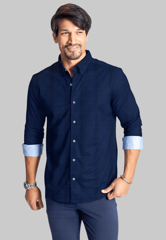 Moody Blues Plaid Long Sleeve Tech Shirt - BUKI - Banebrook Collections