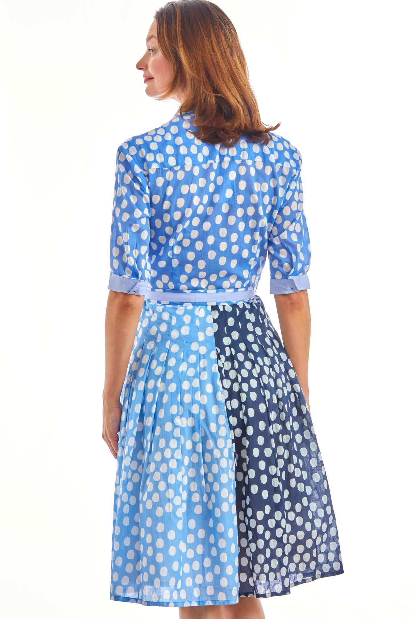 Mrs Maisel 3 Tone Polka Dots , Blues - DIZZY LIZZIE - Banebrook Collections