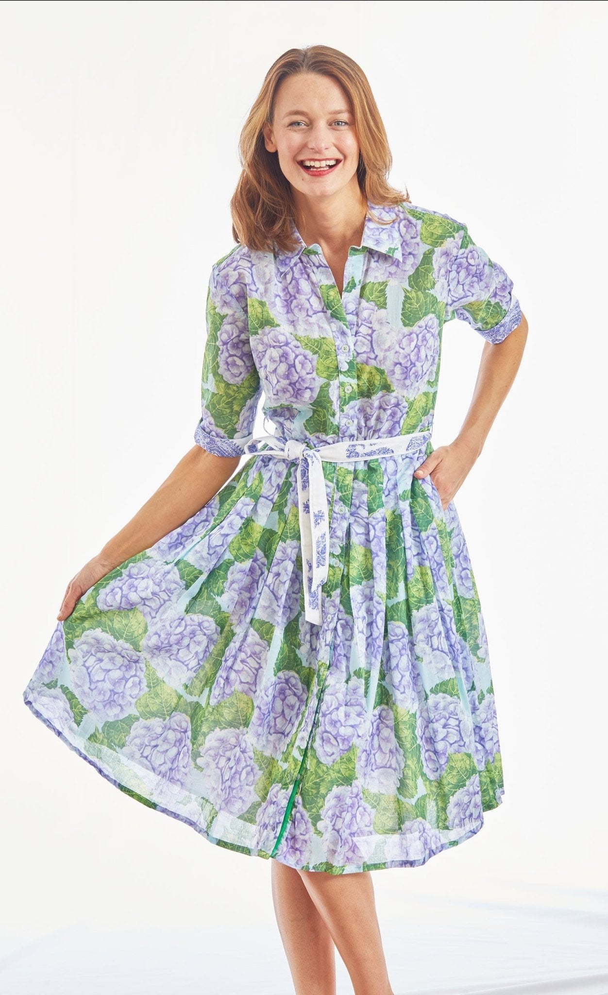 Mrs Maisel Hydrangea Dress Cotton Voile - DIZZY LIZZIE - Banebrook Collections