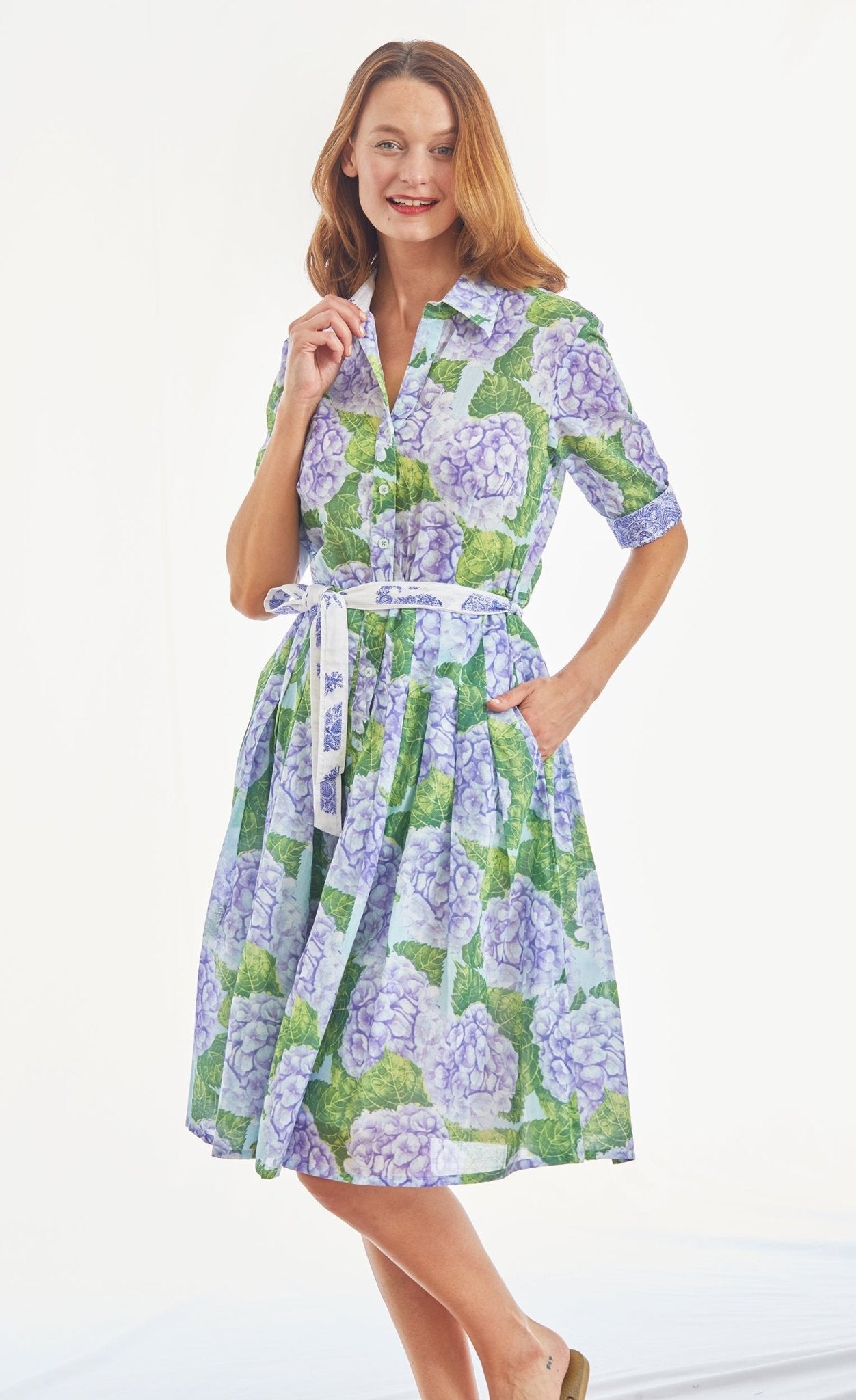 Mrs Maisel Hydrangea Dress Cotton Voile - DIZZY LIZZIE - Banebrook Collections