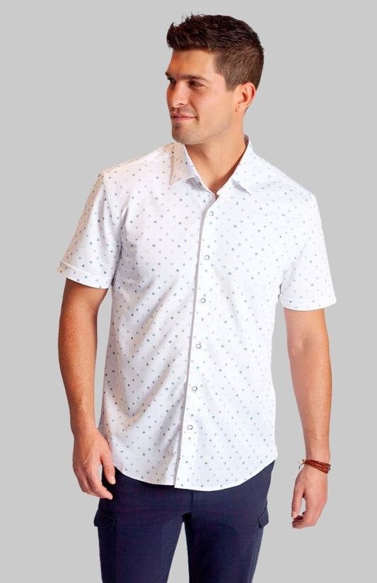 Newport Ditsy Short Sleeve Tech Shirt - BUKI - Banebrook Collections